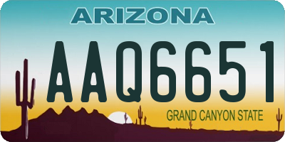 AZ license plate AAQ6651