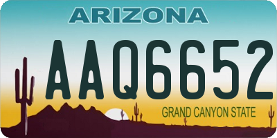 AZ license plate AAQ6652