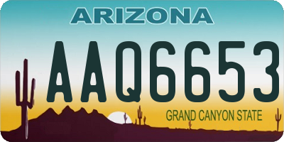 AZ license plate AAQ6653