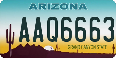AZ license plate AAQ6663