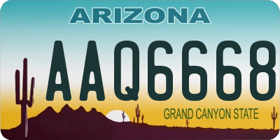 AZ license plate AAQ6668