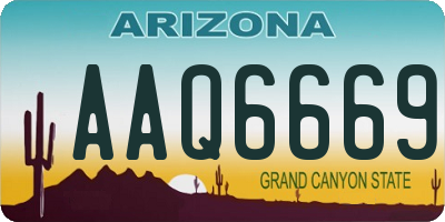 AZ license plate AAQ6669