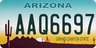 AZ license plate AAQ6697
