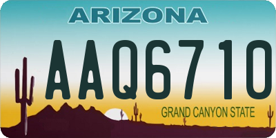 AZ license plate AAQ6710