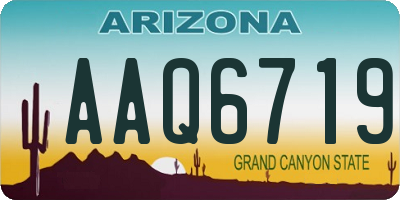 AZ license plate AAQ6719