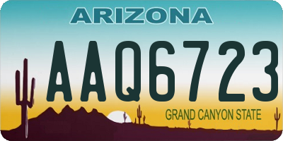 AZ license plate AAQ6723