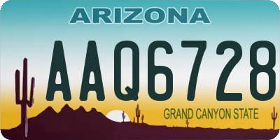 AZ license plate AAQ6728