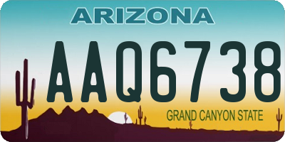 AZ license plate AAQ6738