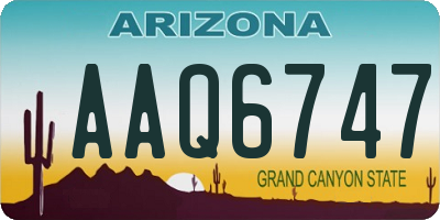 AZ license plate AAQ6747