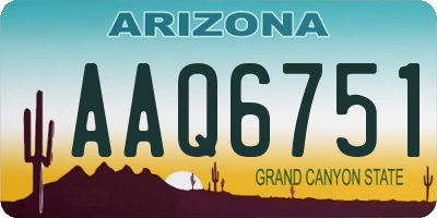 AZ license plate AAQ6751