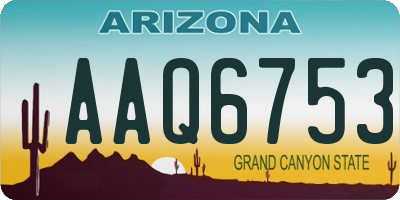 AZ license plate AAQ6753