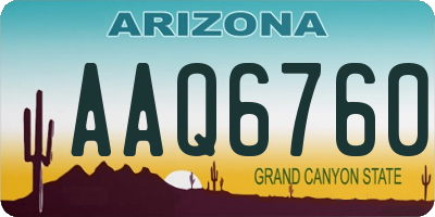 AZ license plate AAQ6760