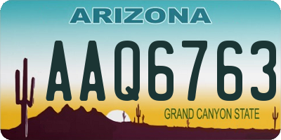 AZ license plate AAQ6763