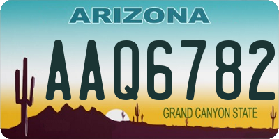 AZ license plate AAQ6782