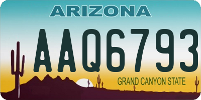 AZ license plate AAQ6793