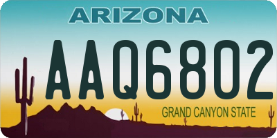 AZ license plate AAQ6802