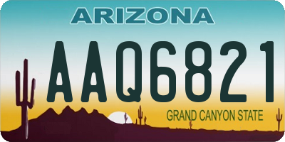 AZ license plate AAQ6821