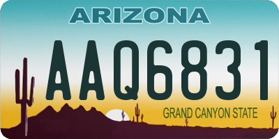 AZ license plate AAQ6831