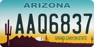 AZ license plate AAQ6837