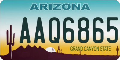 AZ license plate AAQ6865