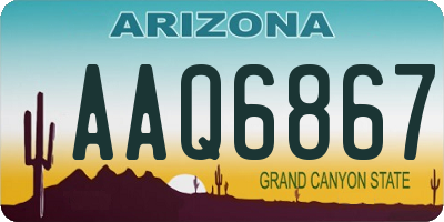 AZ license plate AAQ6867