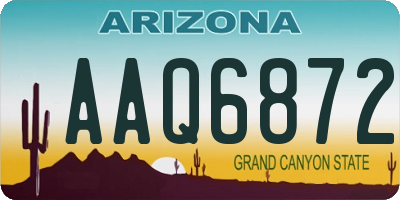 AZ license plate AAQ6872