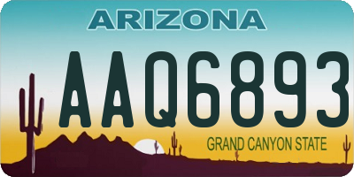 AZ license plate AAQ6893