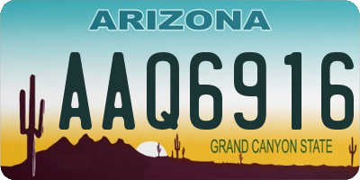 AZ license plate AAQ6916
