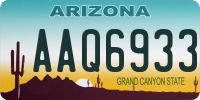 AZ license plate AAQ6933