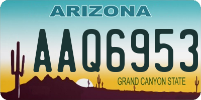 AZ license plate AAQ6953