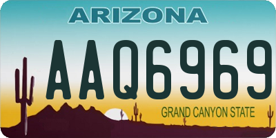 AZ license plate AAQ6969