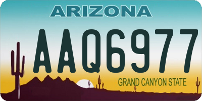 AZ license plate AAQ6977