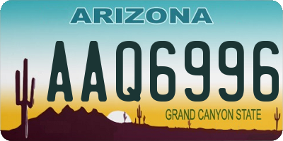 AZ license plate AAQ6996