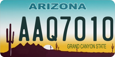 AZ license plate AAQ7010