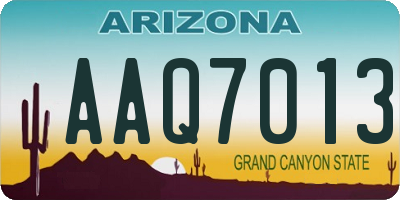 AZ license plate AAQ7013