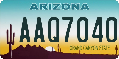 AZ license plate AAQ7040