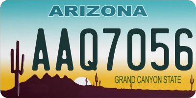 AZ license plate AAQ7056
