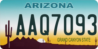 AZ license plate AAQ7093