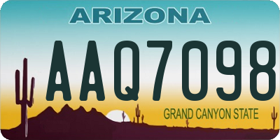 AZ license plate AAQ7098