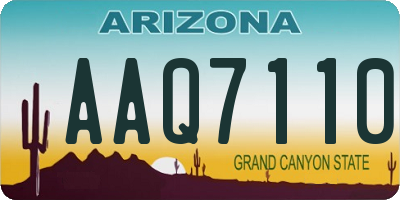 AZ license plate AAQ7110