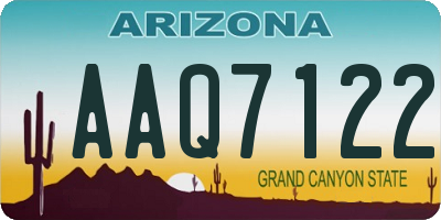 AZ license plate AAQ7122