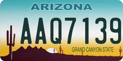 AZ license plate AAQ7139