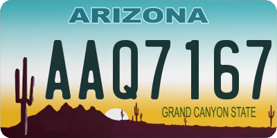 AZ license plate AAQ7167