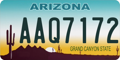 AZ license plate AAQ7172