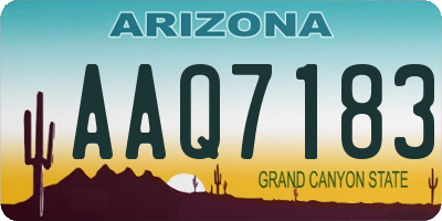 AZ license plate AAQ7183