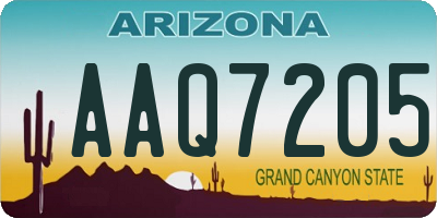 AZ license plate AAQ7205