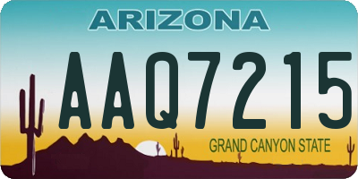 AZ license plate AAQ7215