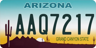 AZ license plate AAQ7217