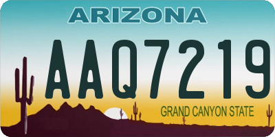 AZ license plate AAQ7219