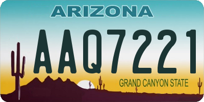 AZ license plate AAQ7221